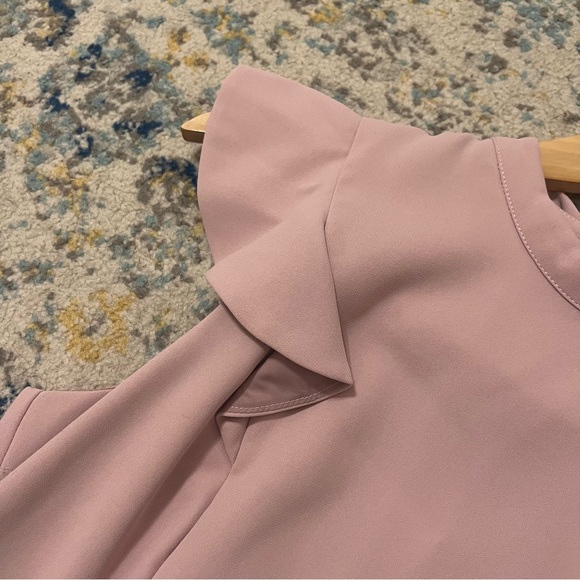 Adelyn Rae Ina Ruffle blush shift dress - Picture 2 of 6